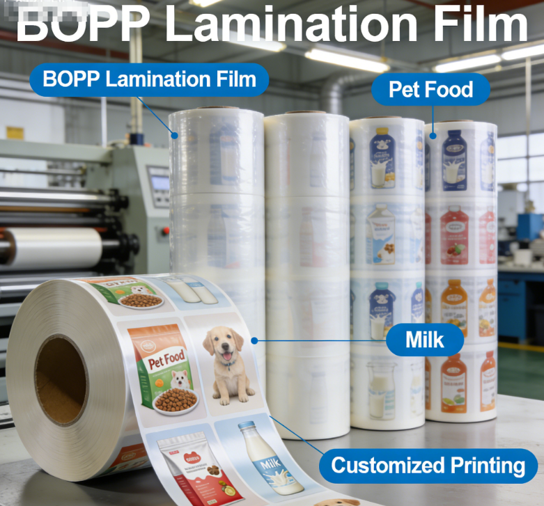 Food Grade BOPP Lamineringsfilmrull Spesialtrykt fleksibel emballasjefilm